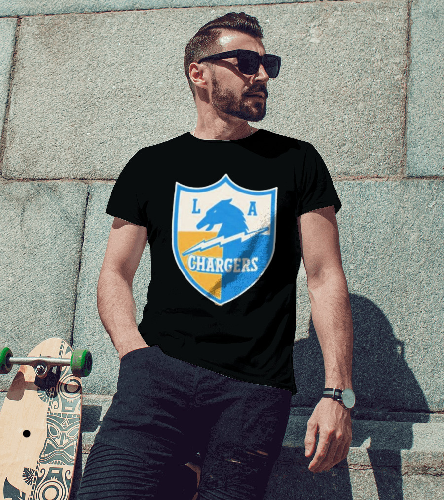 Los Angeles Chargers 1961 Vintage Logo Shield With Horse And Bolt T-Shirt