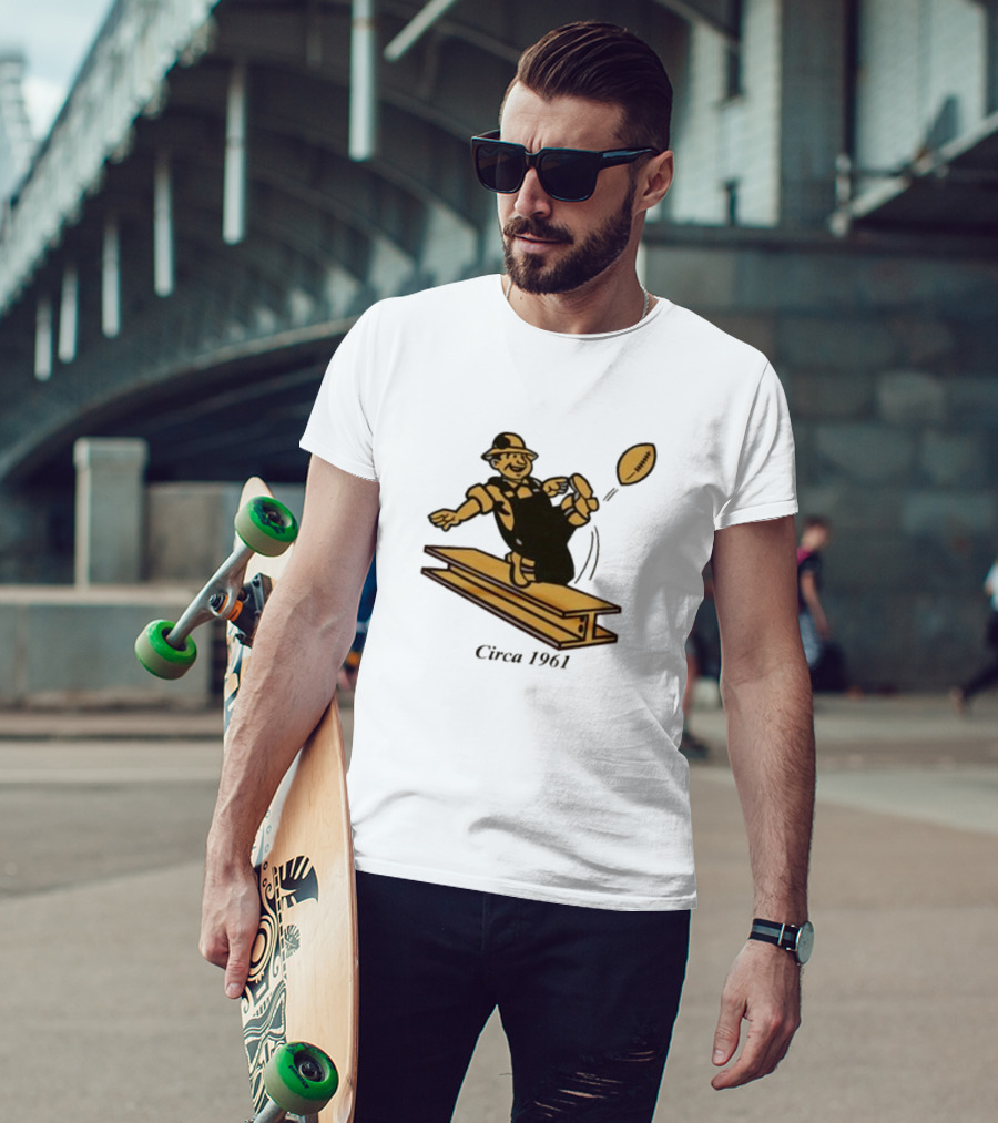 Pittsburgh Steelers Circa 1961 Football Kick Ironworker T-Shirt