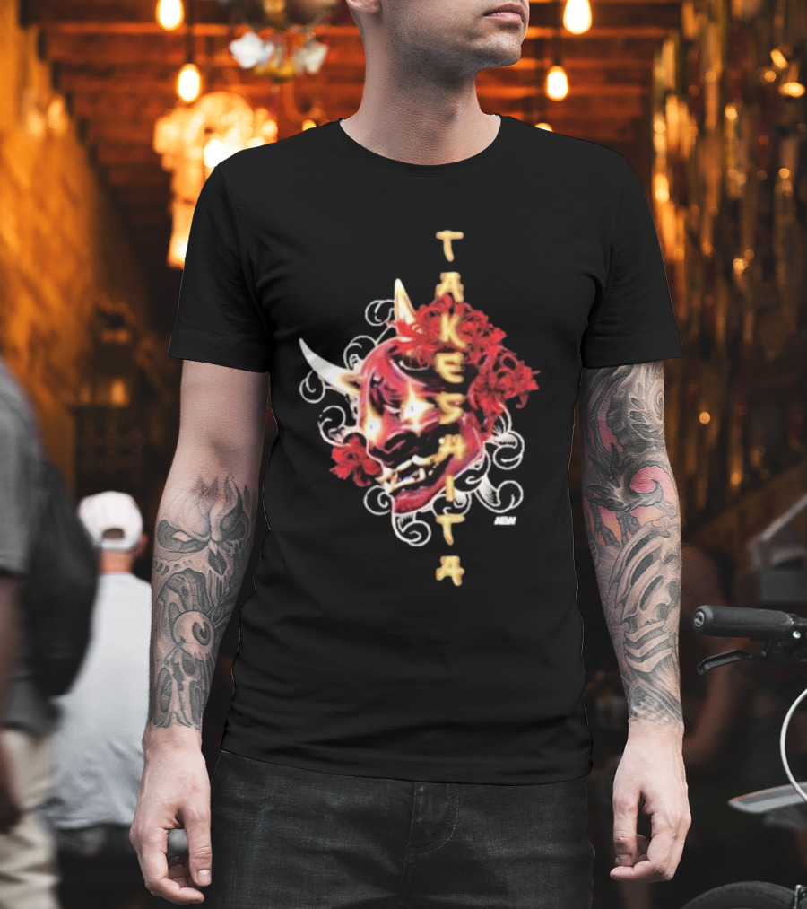 Takeshita Demon Oni Mask Floral ABM T-Shirt