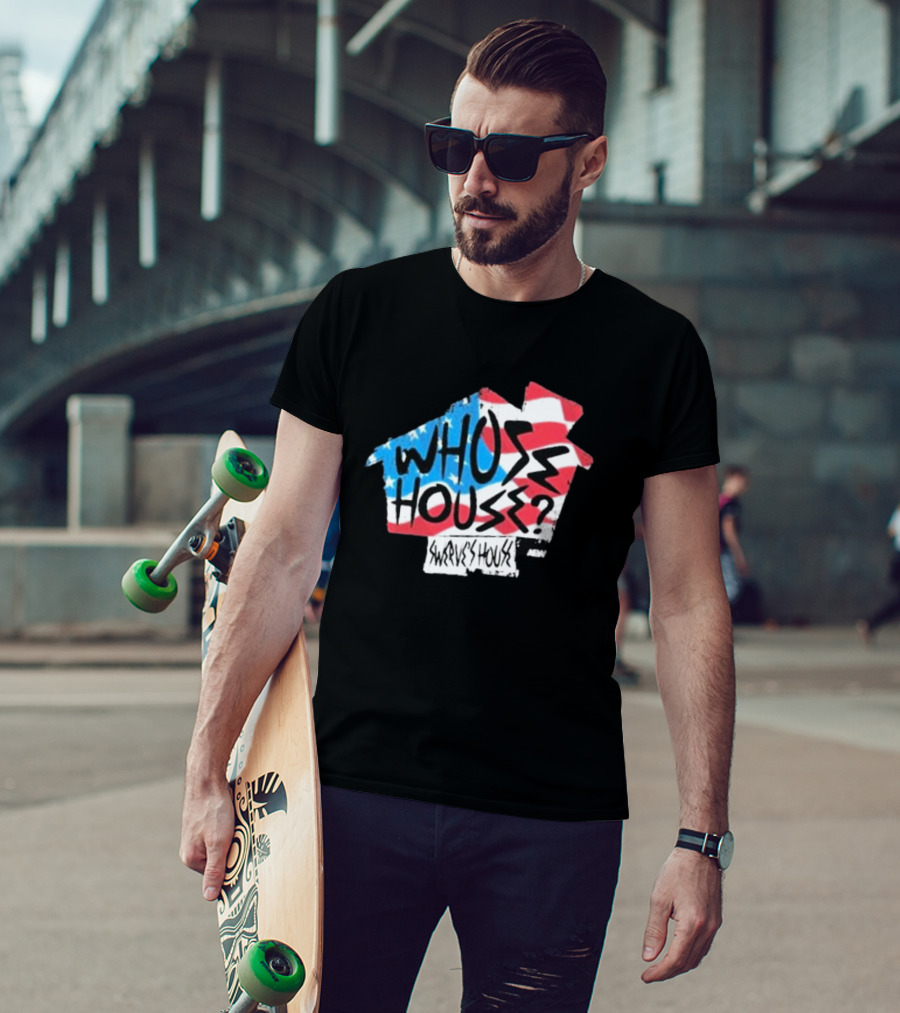 Swerve Strickland Whose House USA Stars And Stripes AEW T-Shirt
