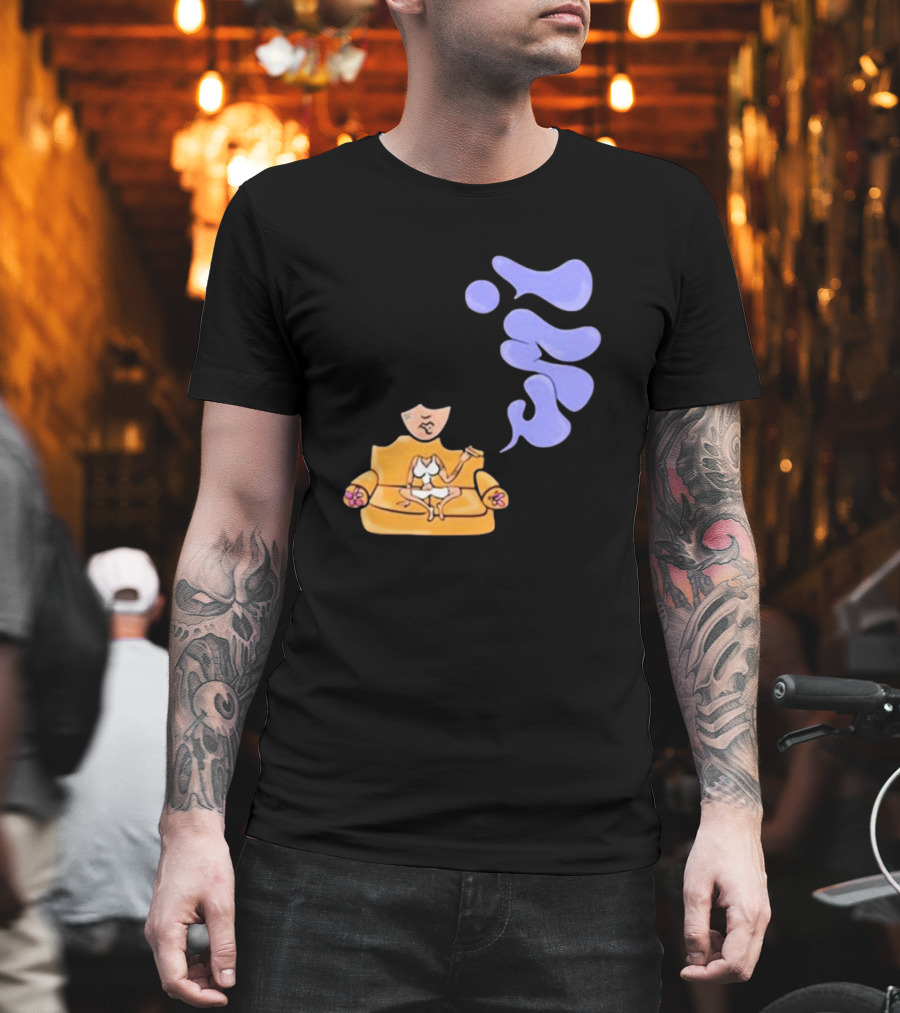 Umi Sitting On Couch With Whoisumi Stylized Smoke T-Shirt