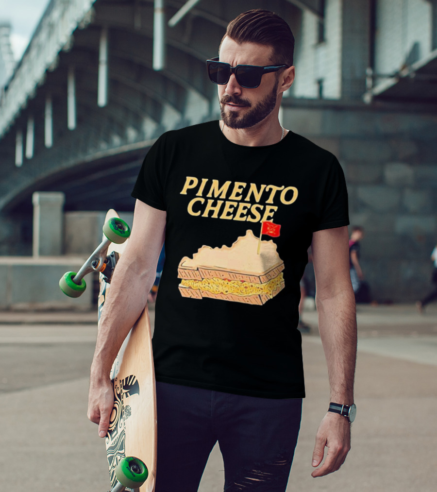 Pimento Cheese Sandwich With Kentucky Shape And Flag T-Shirt