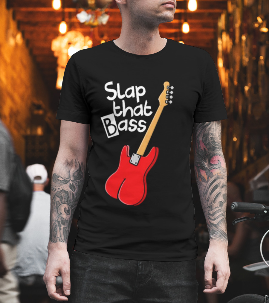 Slap That Bass Red Electric Guitar T-Shirt
