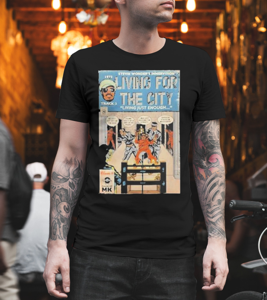 1973 Stevie Wonder's Innervision Living For The City Track 3 Comic T-Shirt