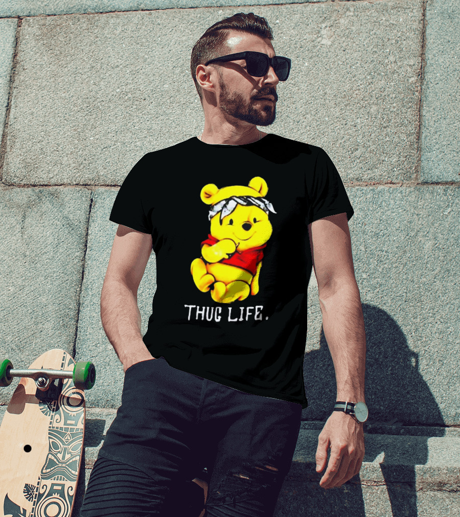 Rare Winnie The Pooh Thug Life Bandana T-Shirt
