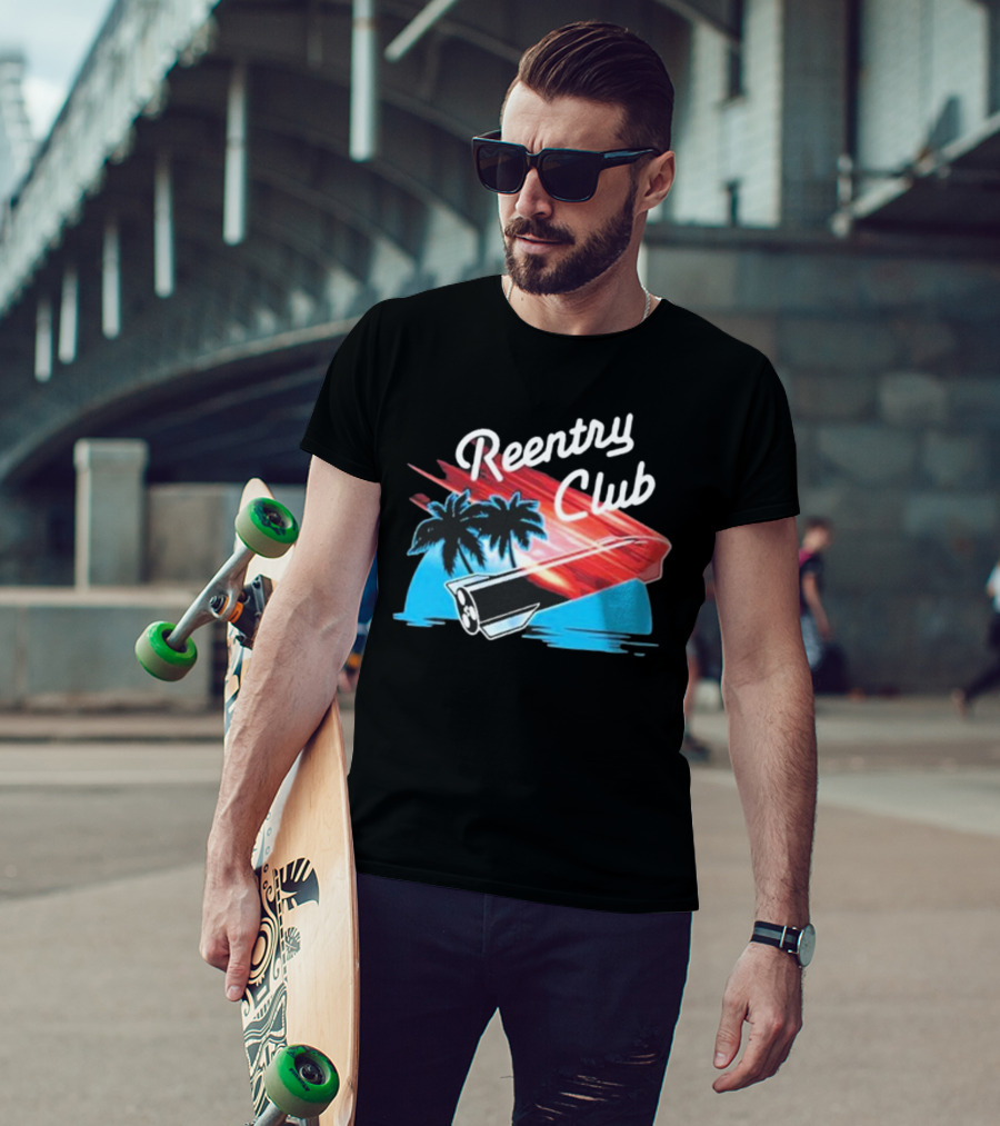Reentry Club NFS Palm Tree Retro Space Capsule Vibrant T-Shirt