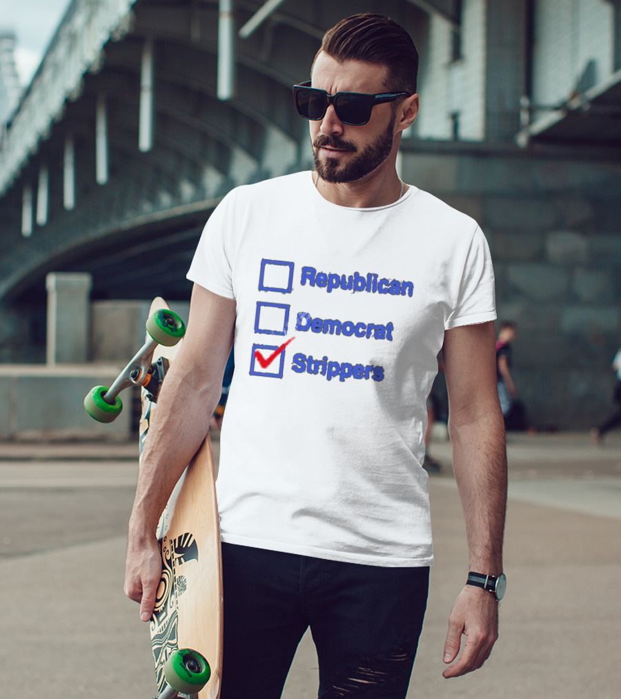 Republican Democrat Strippers Checkbox Choice T-Shirt