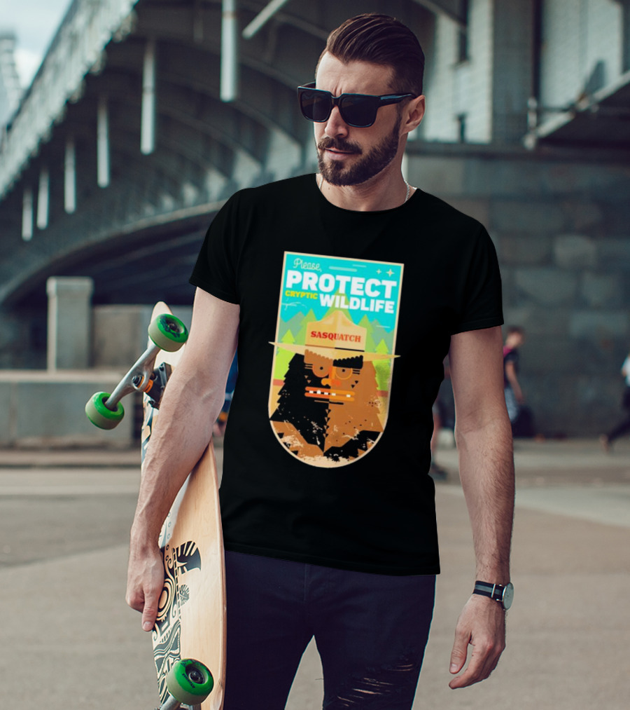 Please Protect Cryptic Wildlife Sasquatch T-Shirt