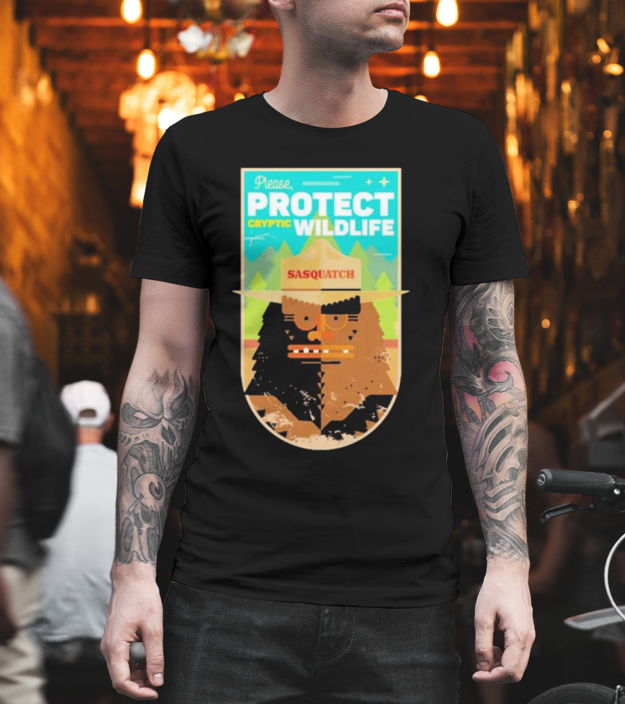 Please Protect Cryptic Wildlife Sasquatch T-Shirt