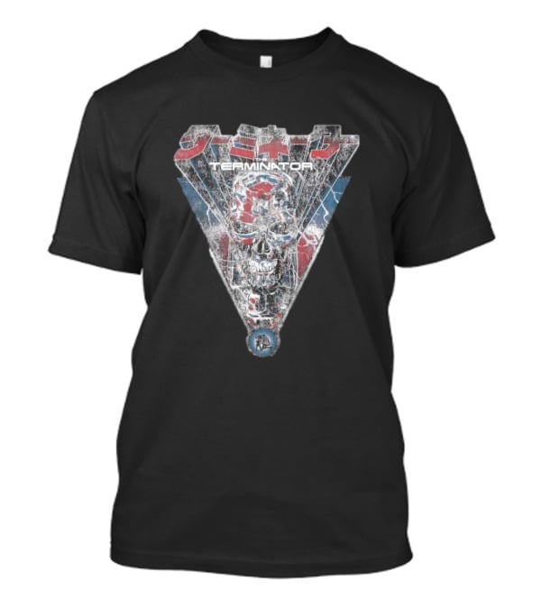 Terminator Kanji Retro Skull Lightning Glow In The Dark T-Shirt