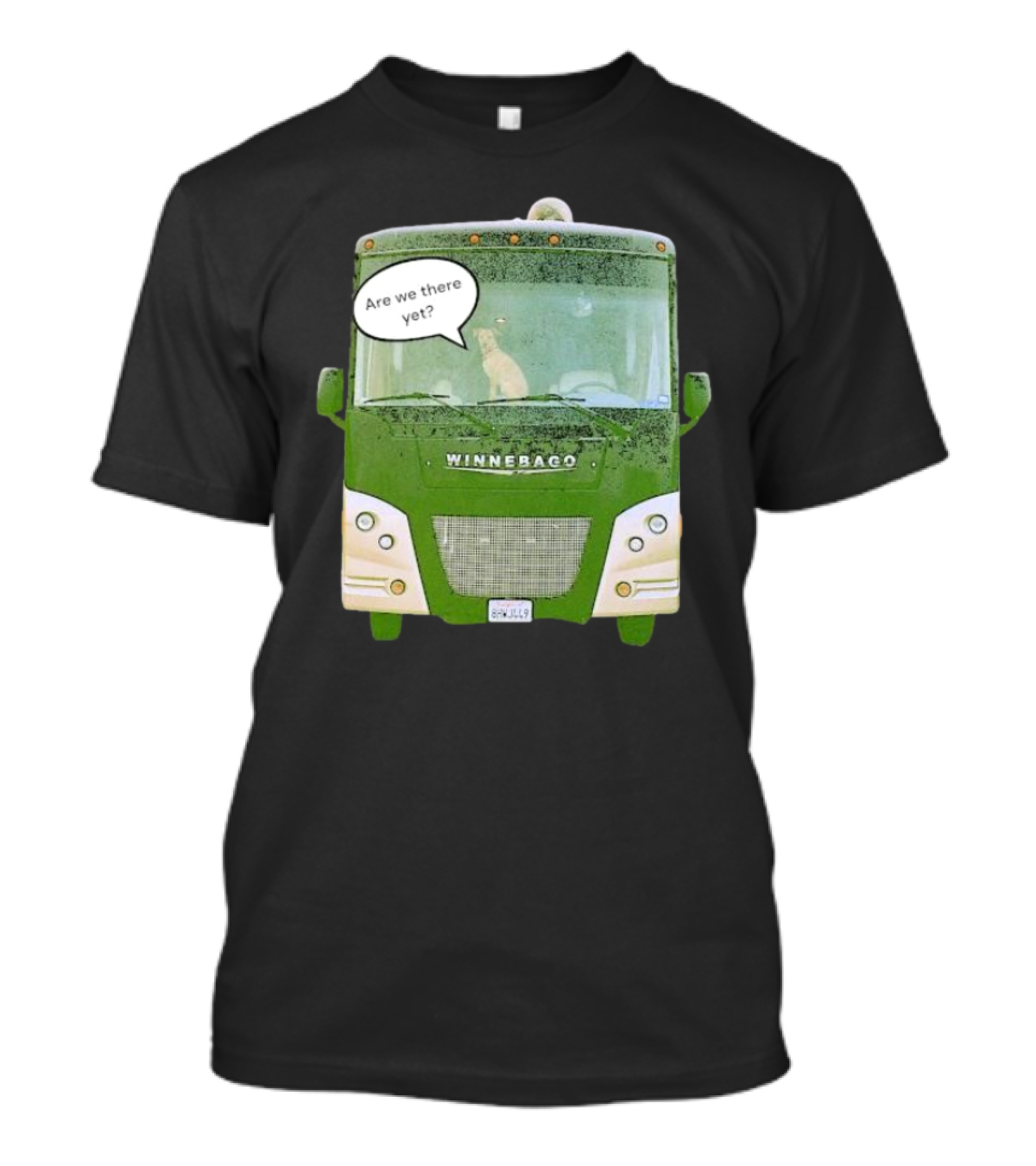 Winnebago Are We There Yet? Dog In Van Scene T-Shirt