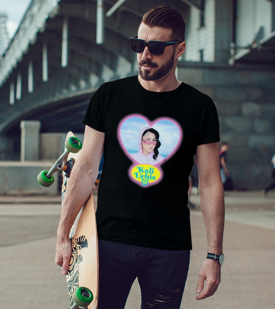 Kali Uchis Pastel Heart Portrait Butterfly T-Shirt