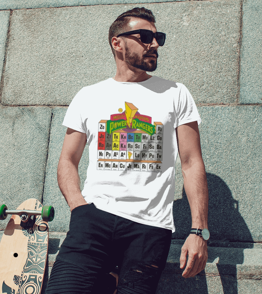 Mighty Morphin Power Rangers Morphing Periodic Table Elements T-Shirt