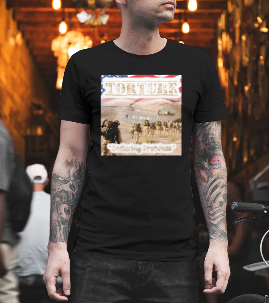 Torture Enduring Freedom American Flag Soldiers Helicopter T-Shirt