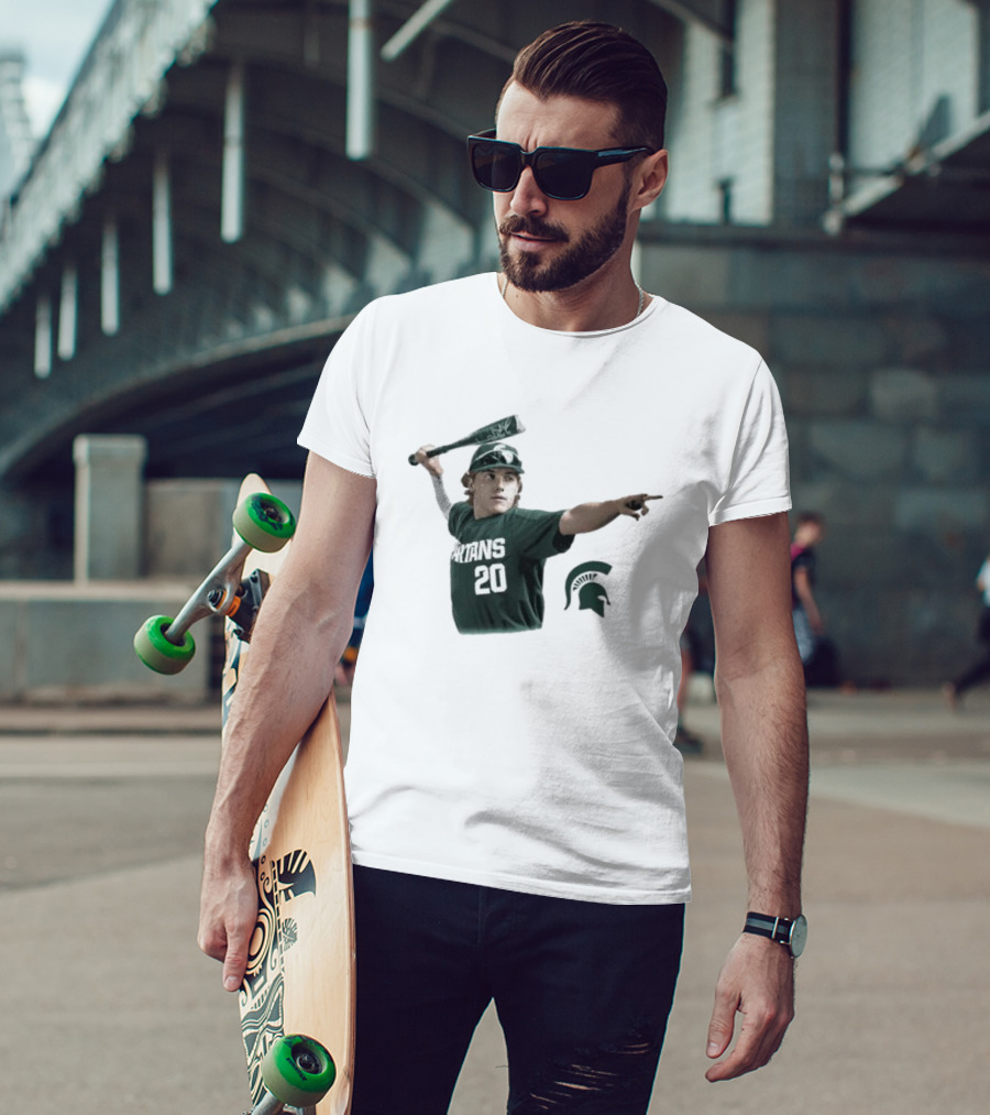 Jayden Terres Michigan State Spartans Baseball Bat Football T-Shirt