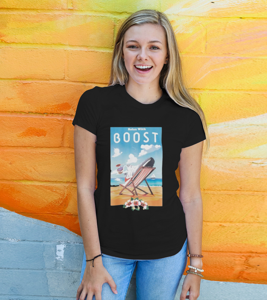 Relax With Boost Ultra Boost Beach Chair Scene T-Shirt