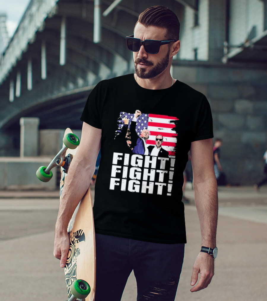 Fight Fight Fight Donald America Flag T-Shirt