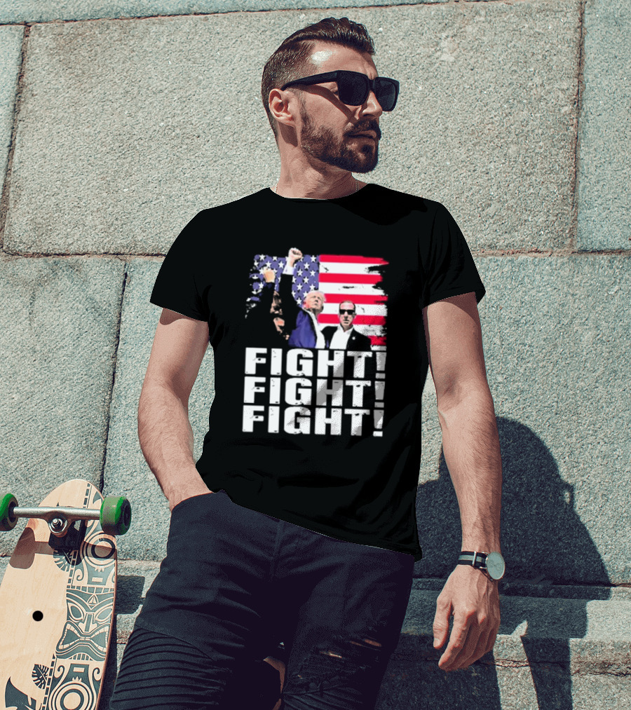 Fight Fight Fight Donald America Flag T-Shirt