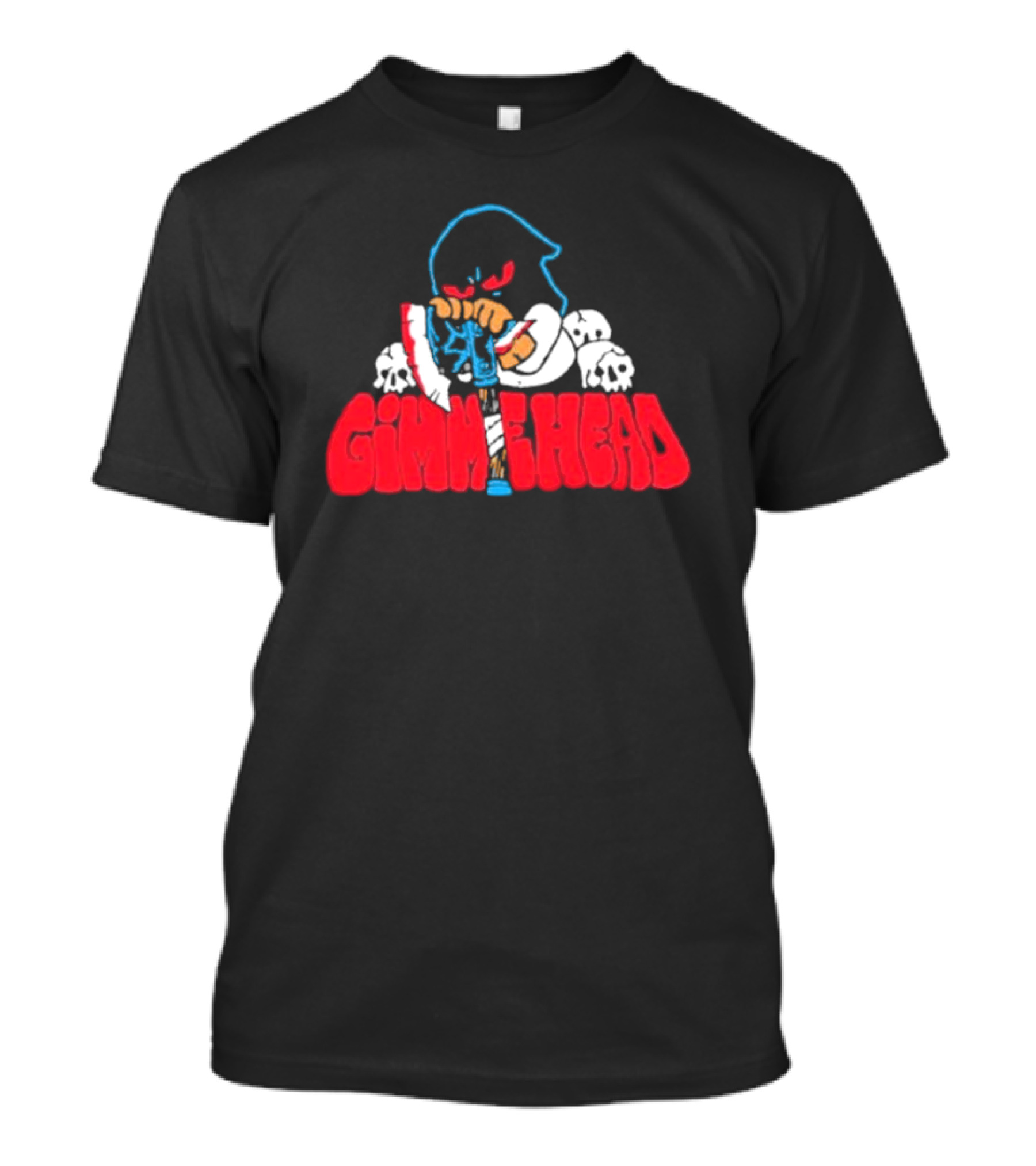 Gimme Head Fckyoubaker Cartoon Skeleton Skulls T-Shirt