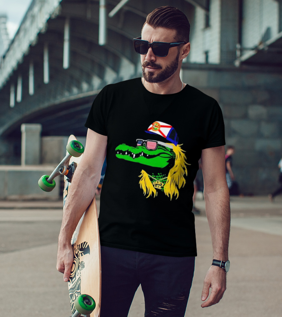 Conservativeant Wearing Gary Lee Gator With Trucker Hat And Sunglasses T-Shirt