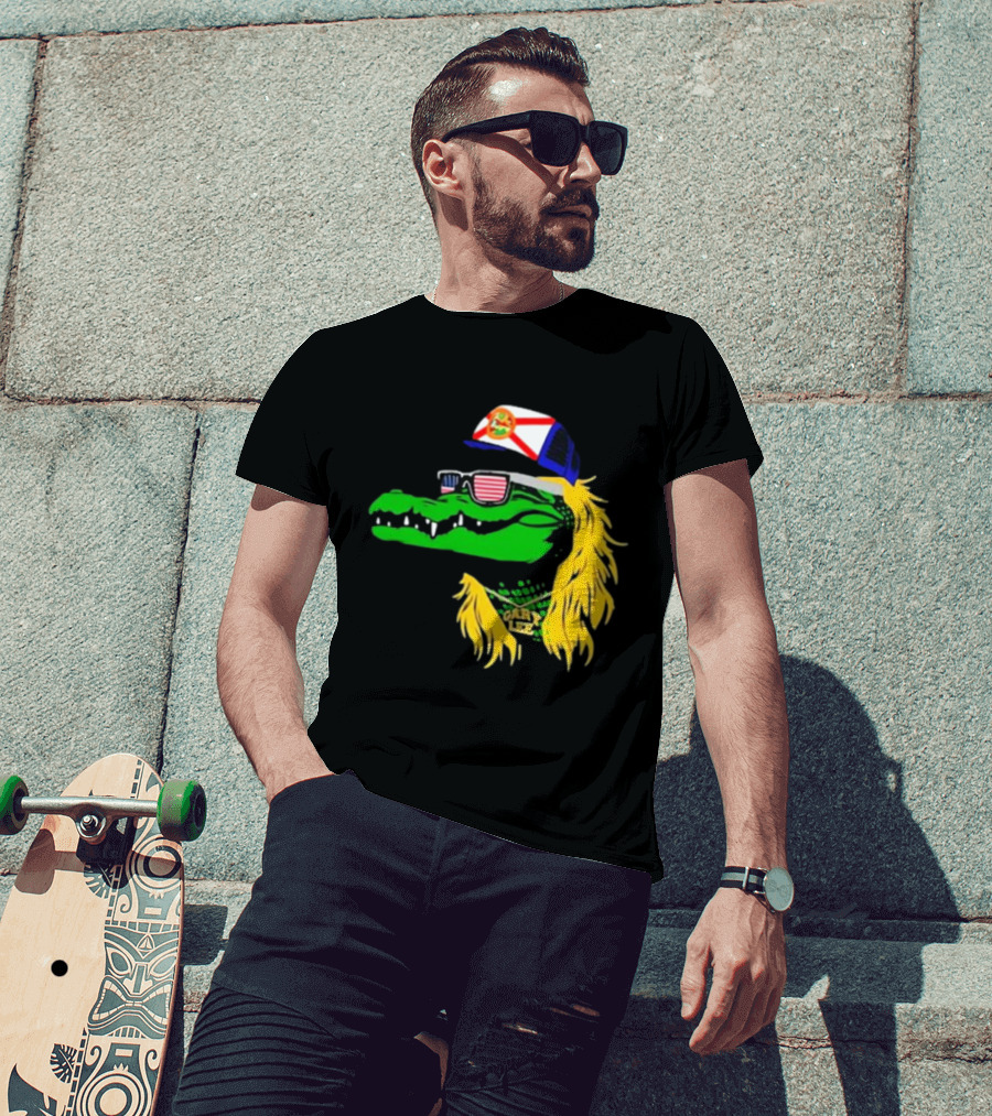 Conservativeant Wearing Gary Lee Gator With Trucker Hat And Sunglasses T-Shirt