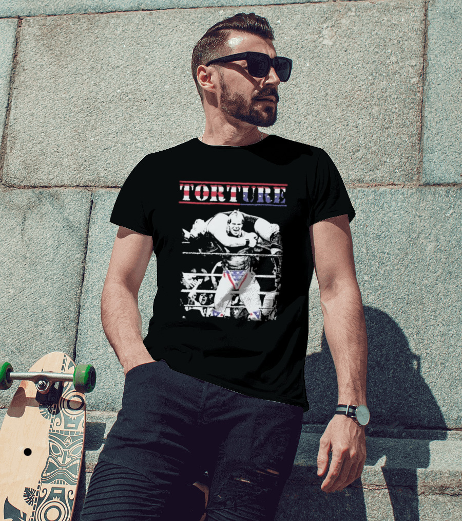 Torture Wrestling Sucks Collab Patriotic Wrestler Carrying Opponent T-Shirt