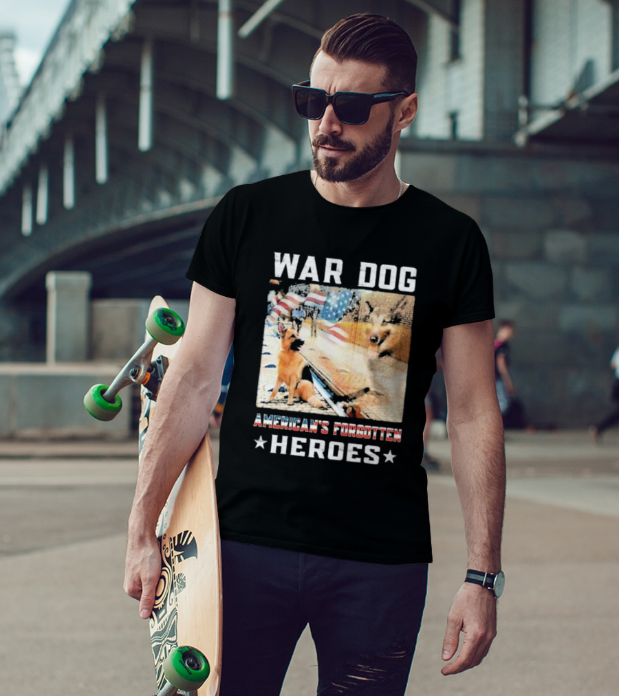 War Dog American's Forgotten Heroes Flags And German Shepherd T-Shirt
