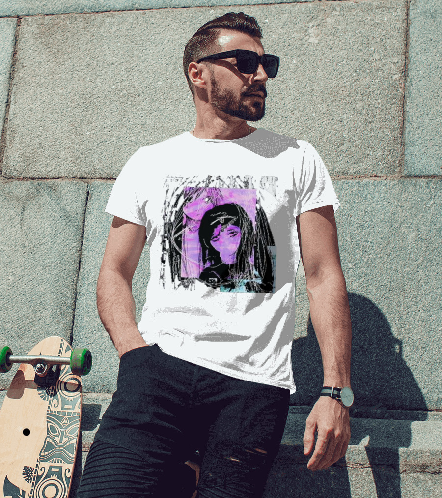 Cynthoni Sewerslvt Anime Aesthetic Purple Glitch T-Shirt