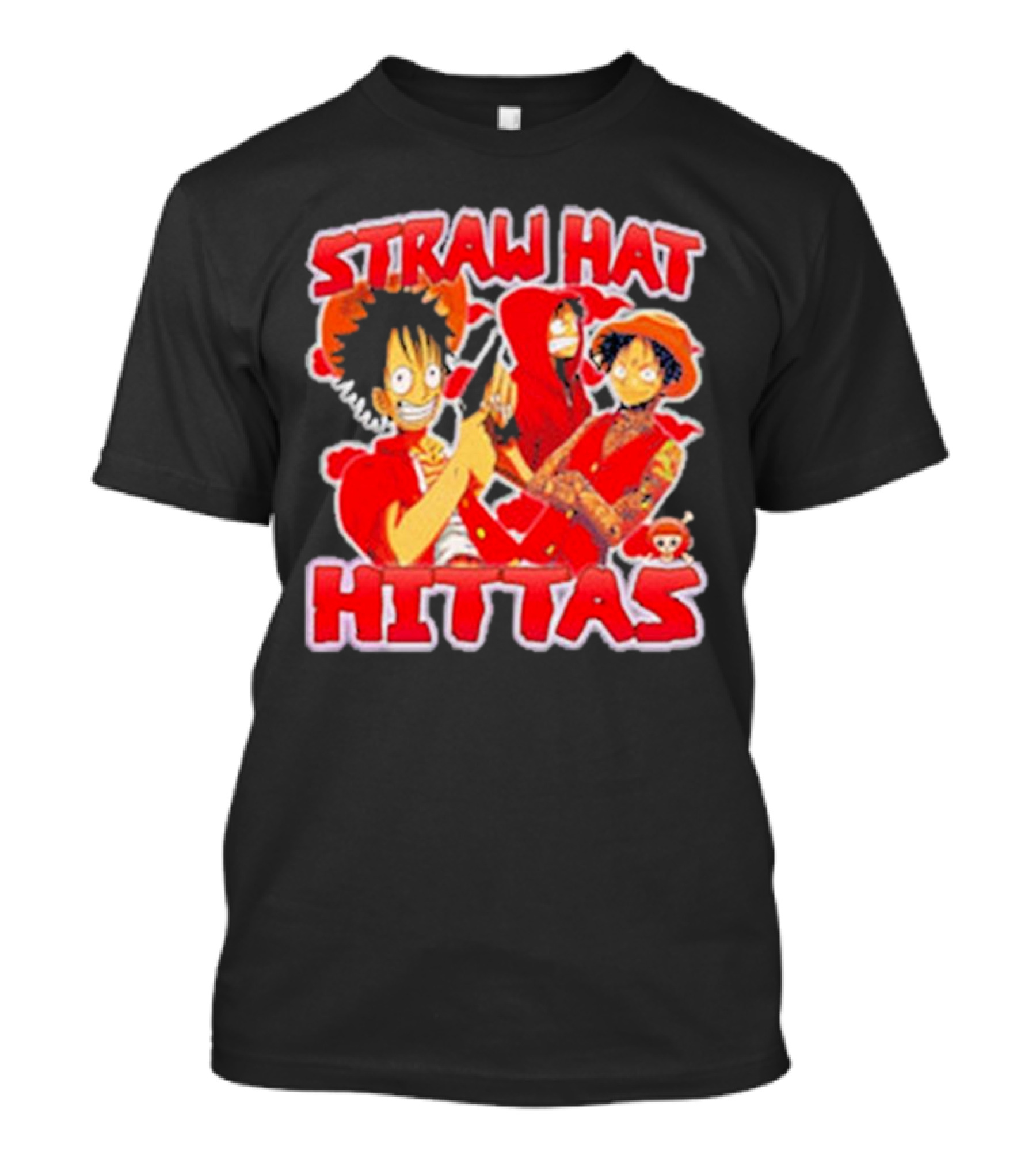 Straw Hat Hittas Monkey Luffy Anime Crossover T-Shirt