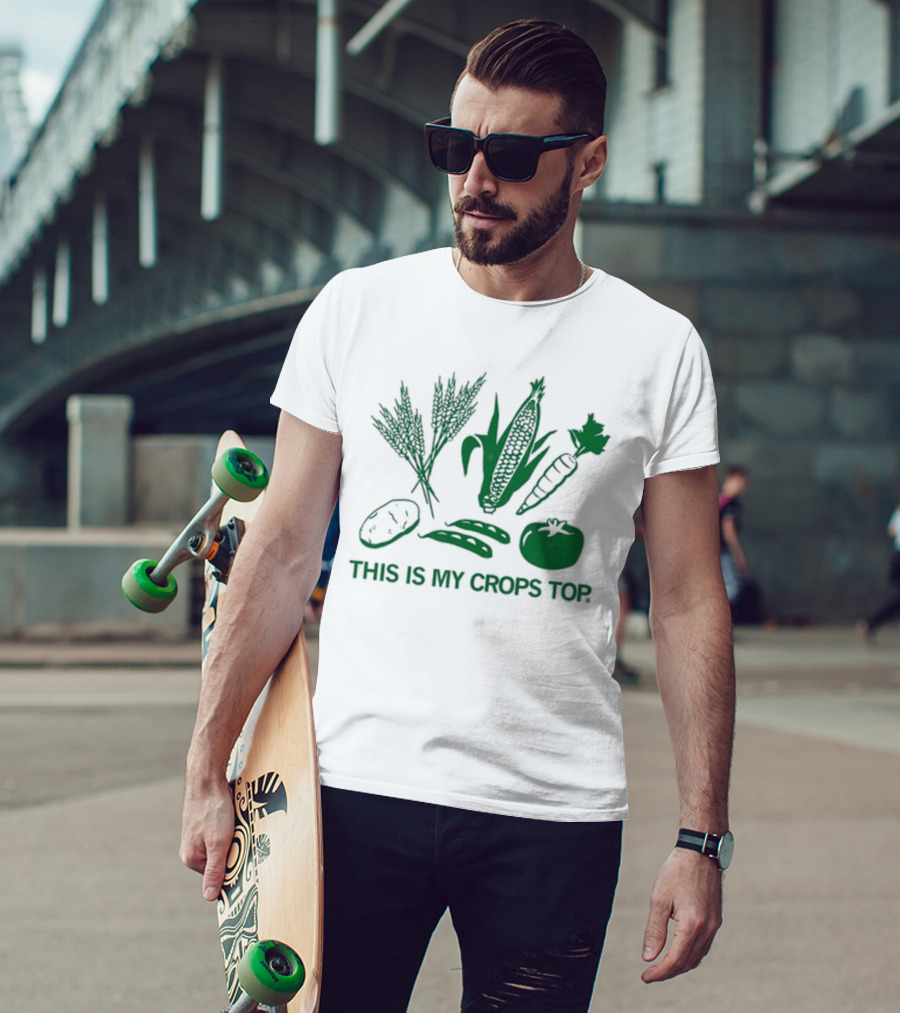 Raygun This Is My Crops Top With Vegetables Corn Carrot Tomato Peas Wheat T-Shirt