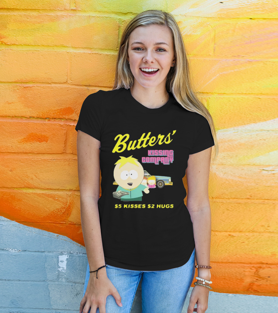 Butters' Kissing Company $5 Kisses $2 Hugs South Park Character T-Shirt