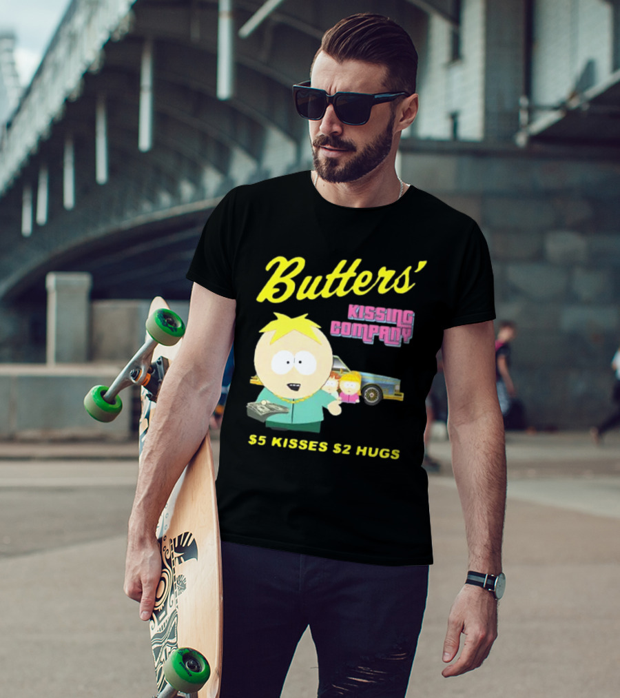 Butters' Kissing Company $5 Kisses $2 Hugs South Park Character T-Shirt