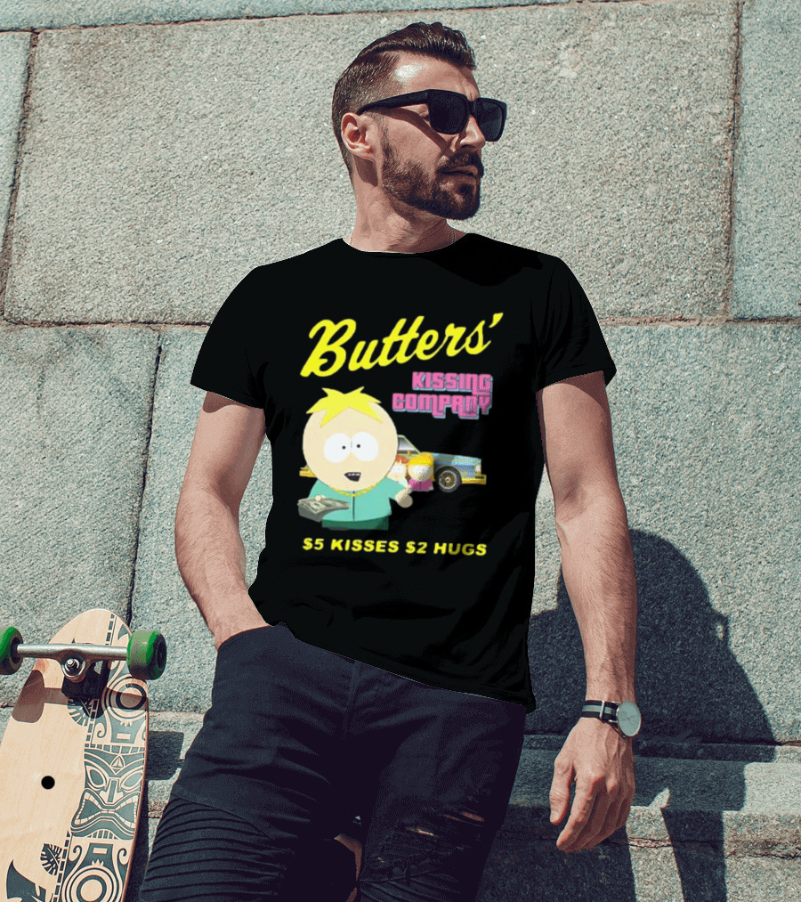 Butters' Kissing Company $5 Kisses $2 Hugs South Park Character T-Shirt