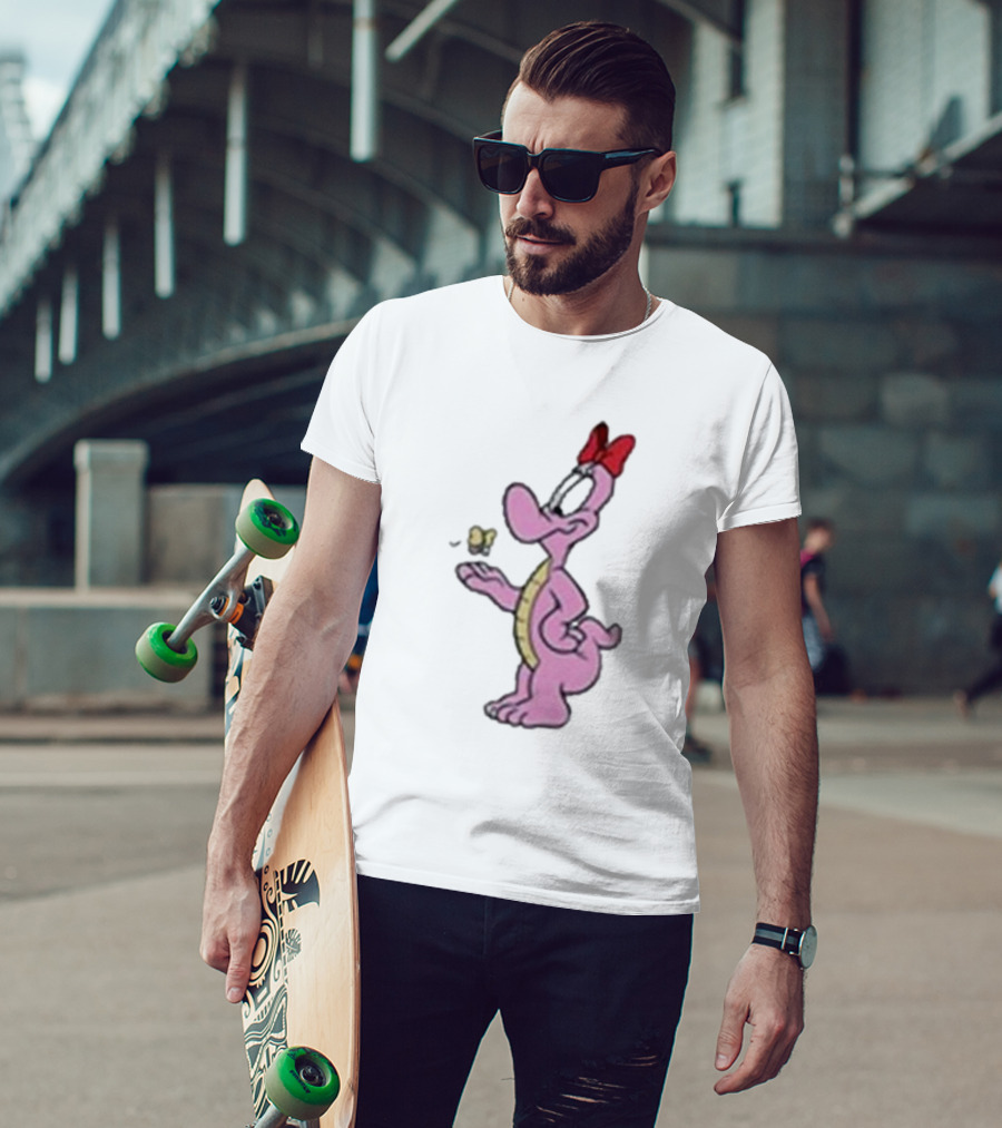 454 Life Baby Yoshi Bow Wearing Cartoon Character With Butterfly T-Shirt