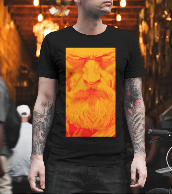 Animated Zeus Face Design Orange Beard Mythology T-Shirt Animated Zeus Face Design Orange Beard Mythology T-Shirt