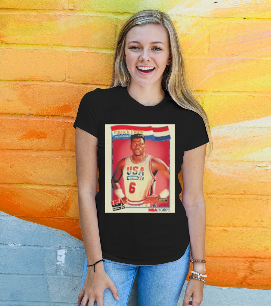 Patrick Ewing USA Basketball Dream Team 1992 NBA Hoops USA Olympic Team नंबर 6 T-Shirt