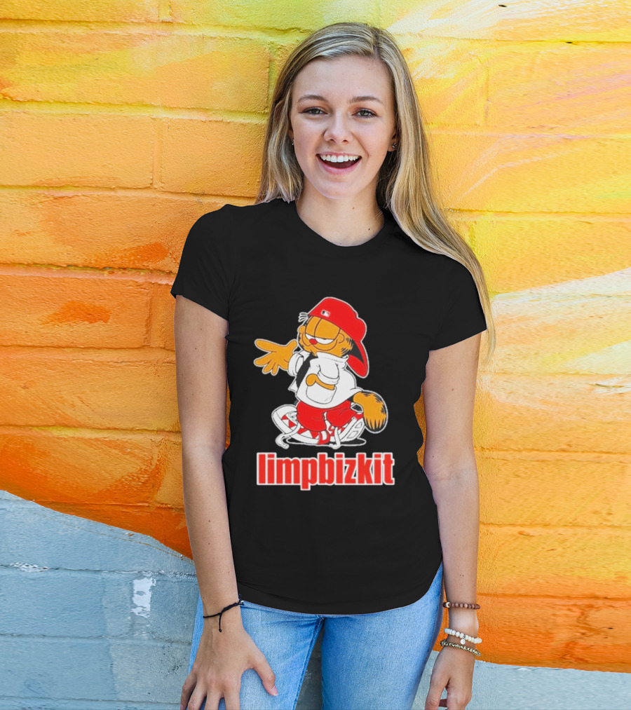 Limpbizkit Garfield Parody Red Outfit Cap And Sneakers T-Shirt