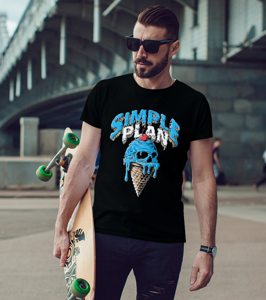 Simple Plan Skull Ice Cream North American Tour T-Shirt