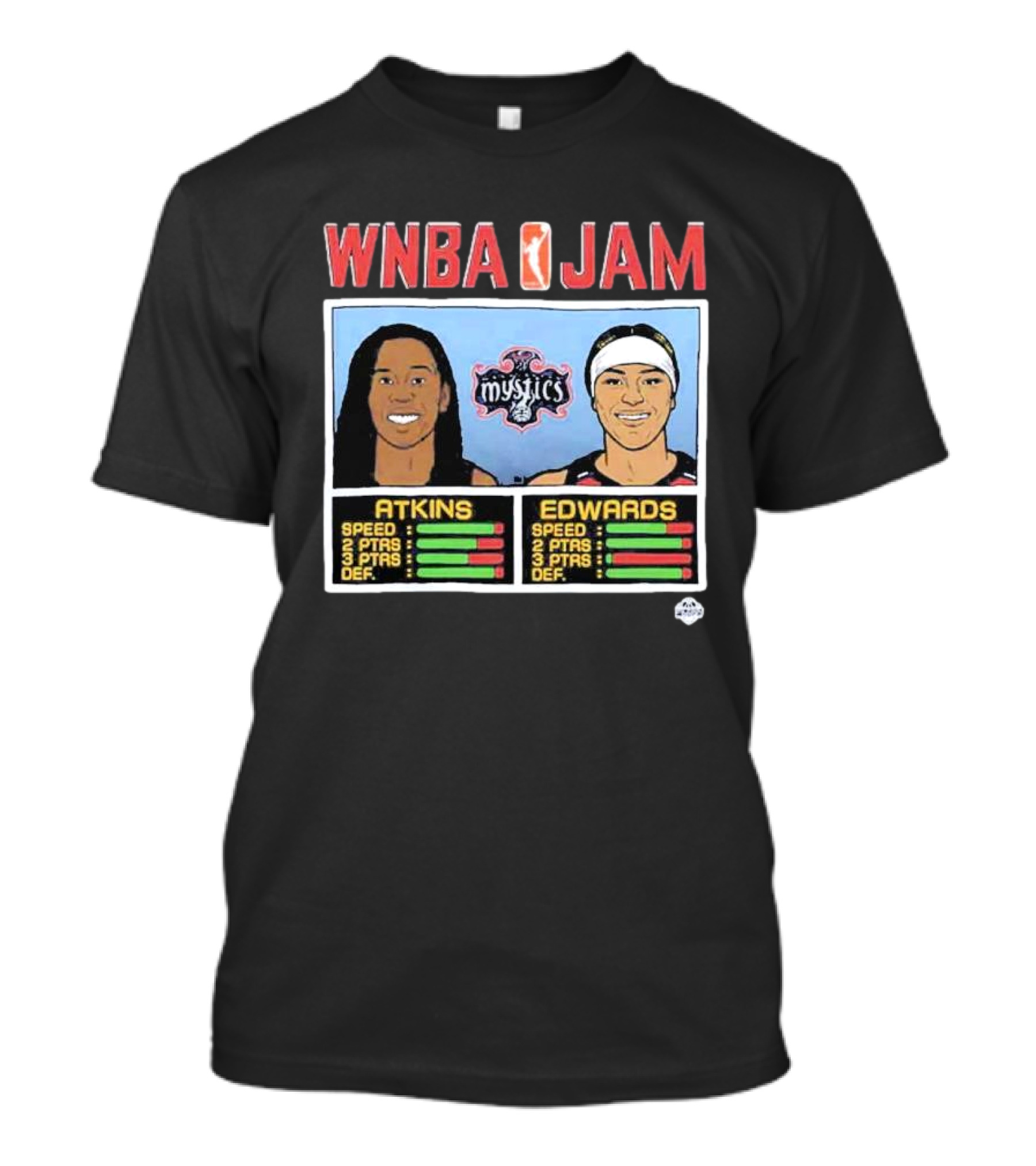 WNBA Jam Mystics Atkins Edwards Speed Points Defense T-Shirt