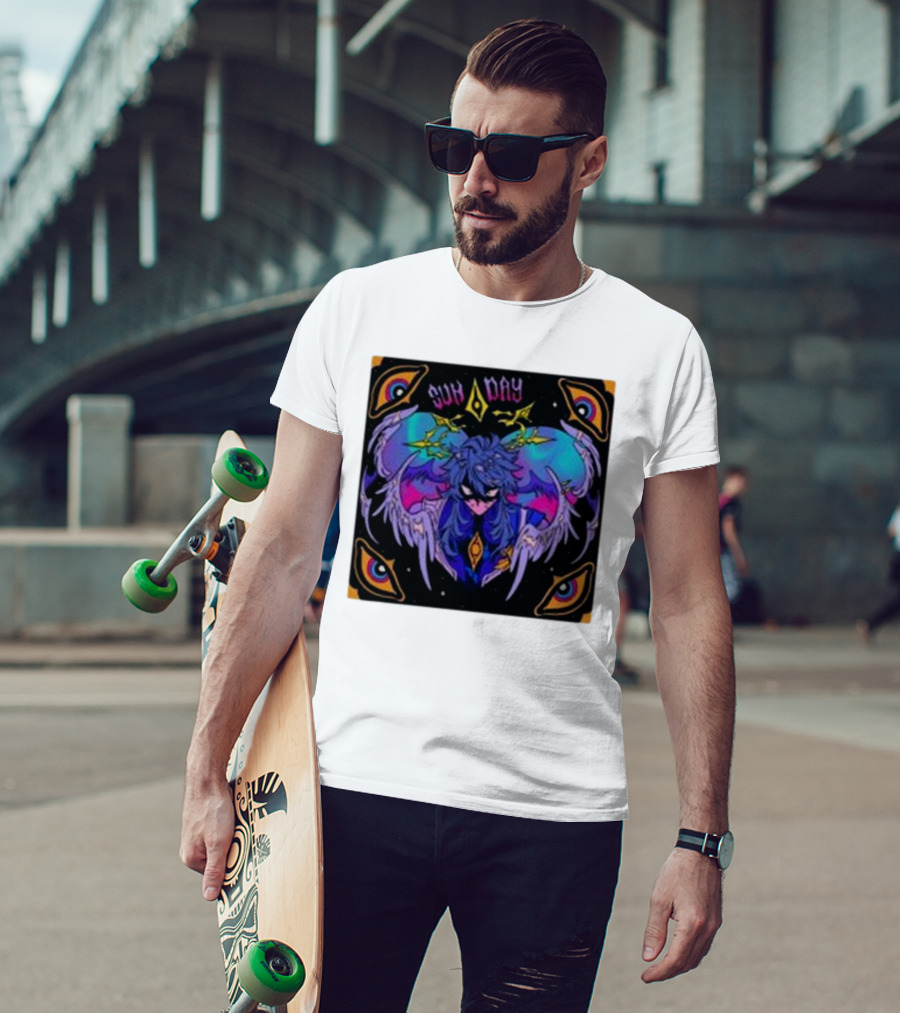 Joojooobox Sunday Honkai Star Rail Colorful Winged Figure With Celestial Eyes T-Shirt