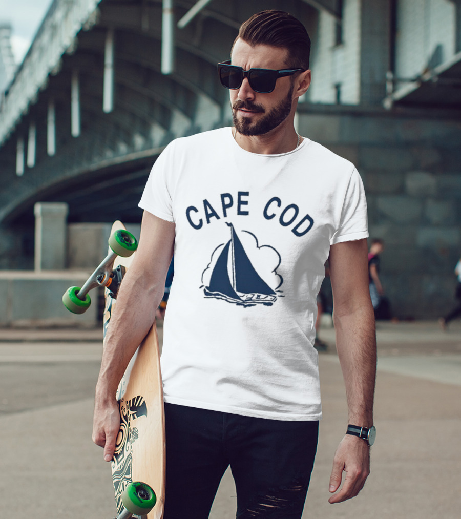 Cape Cod Sailboat Derek Guy Vintage Style Sailing T-Shirt