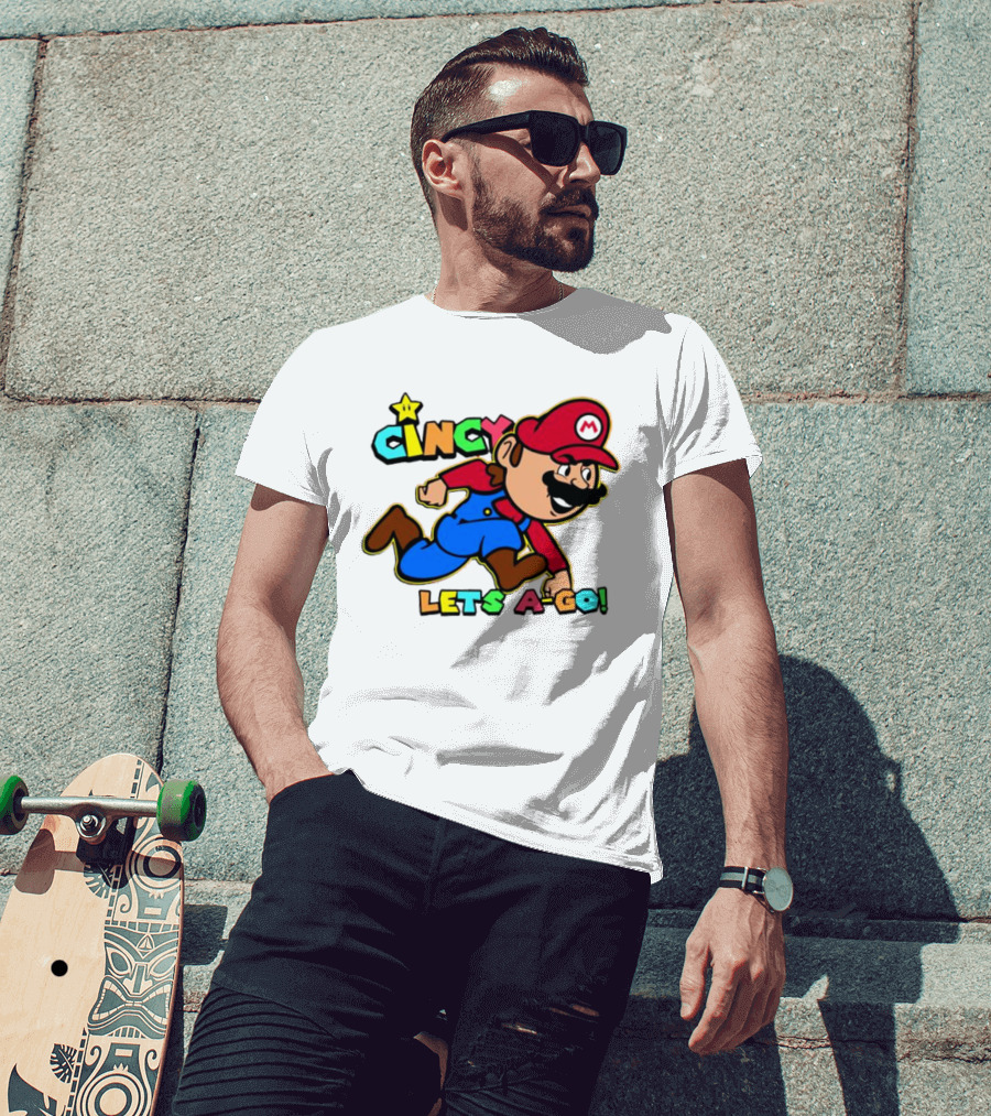 Cincy Let's A-Go Mr Mario Cincinnati T-Shirt