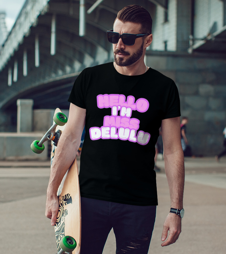 Flippa Hello I’m Miss Delulu Pastel Bubble Text T-Shirt