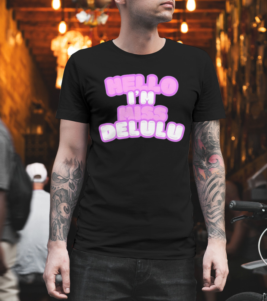 Flippa Hello I’m Miss Delulu Pastel Bubble Text T-Shirt