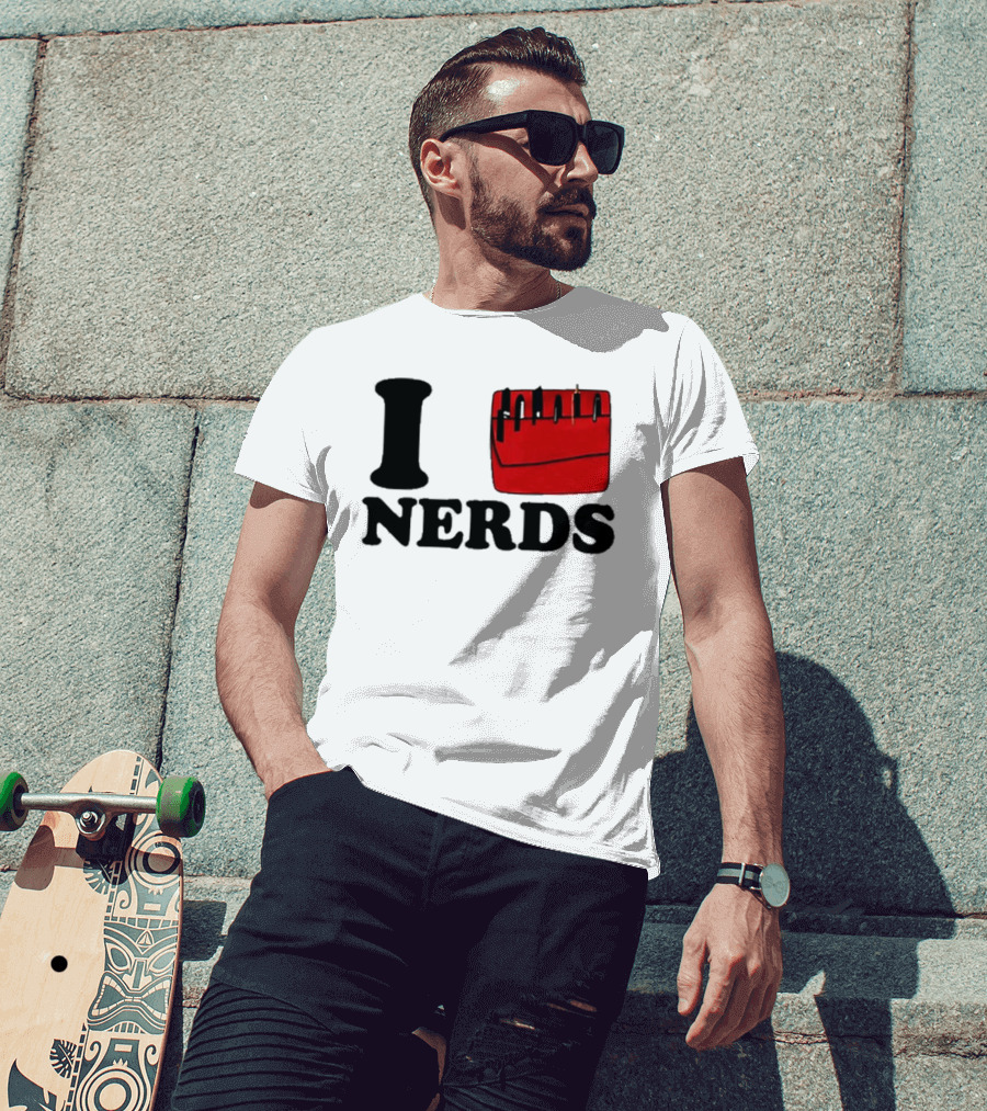 I Love Nerds Red Pocket T-Shirt