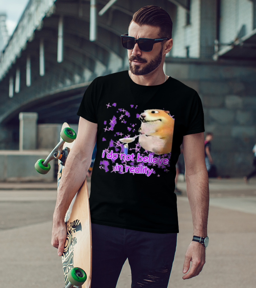 I Do Not Believe In Reality Doge Spoon Purple Stars T-Shirt
