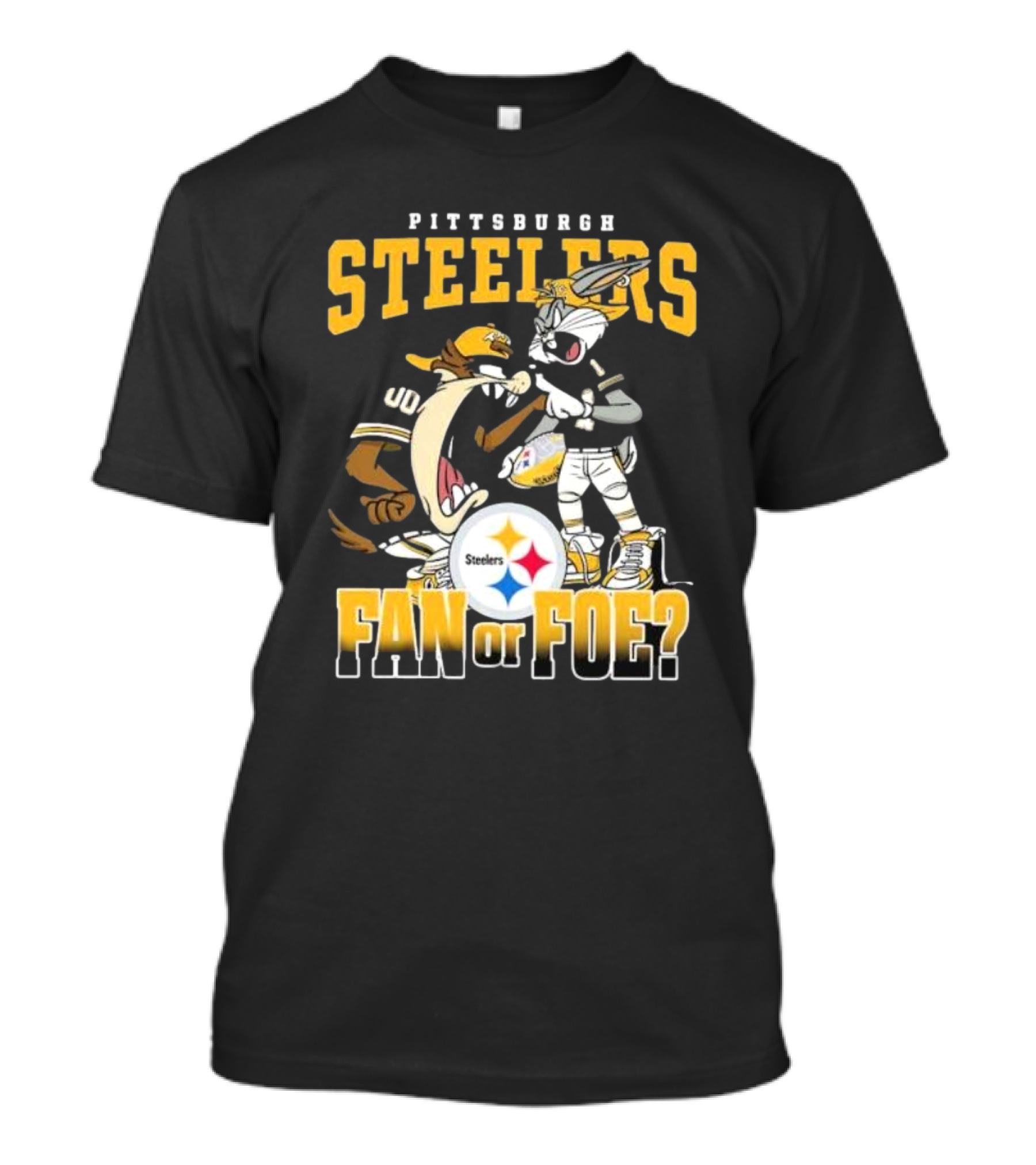 Pittsburgh Steelers Bugs Bunny Taz Fan Or Foe Showdown T-Shirt