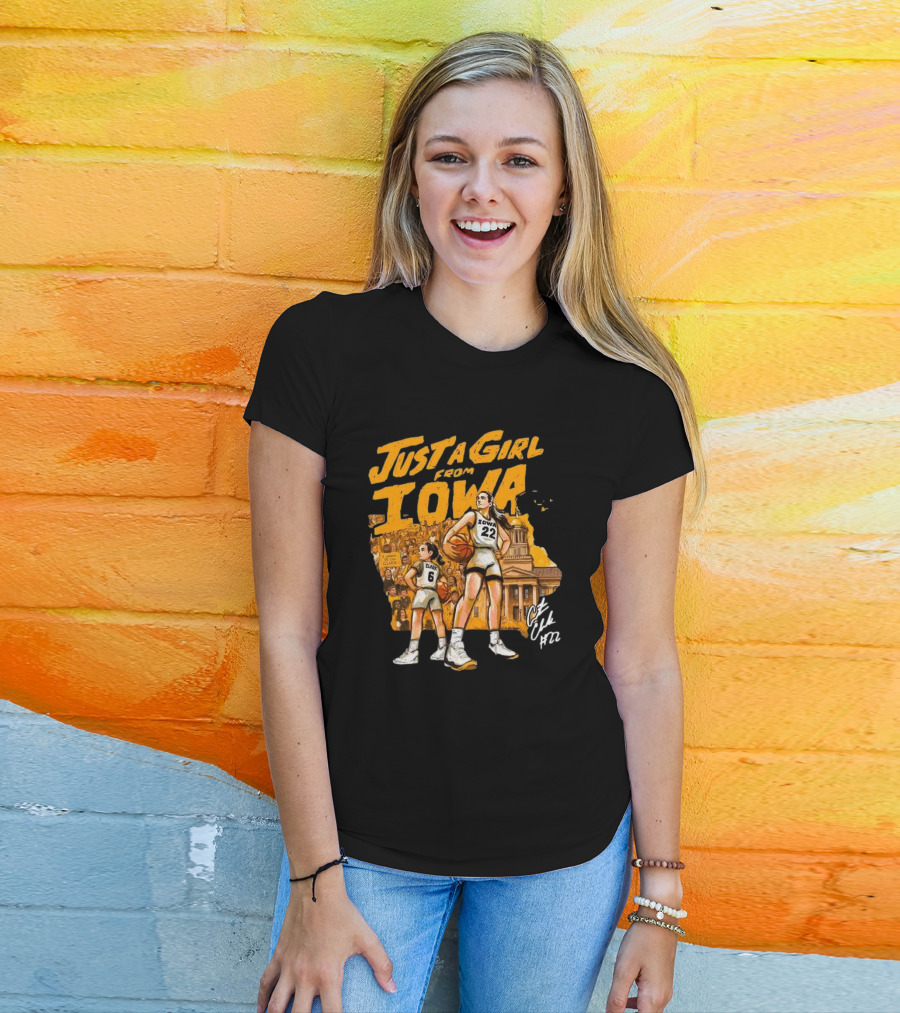 Just A Girl From Iowa Caitlin Clark 22 Play Like A Girl T-Shirt