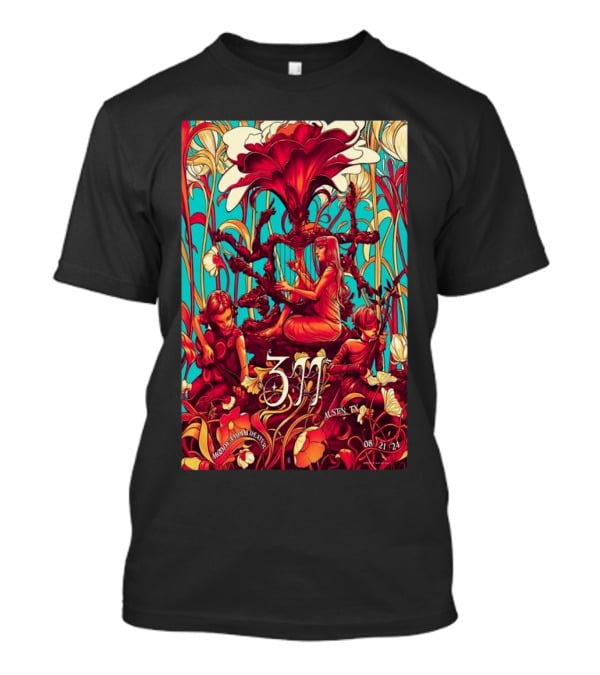311 Moody Amphitheater Austin TX 08 21 24 Art Nouveau T-Shirt