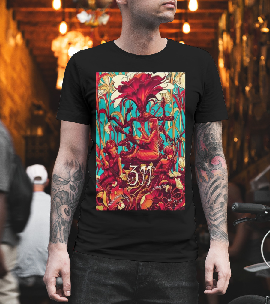 311 Moody Amphitheater Austin TX 08 21 24 Art Nouveau T-Shirt